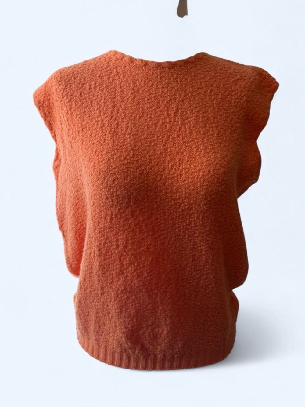 vintage textured orange knit sweater vest 🍊✨